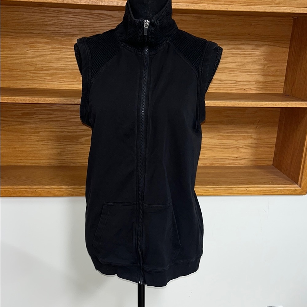 Fabletics Black Vest with High Collar